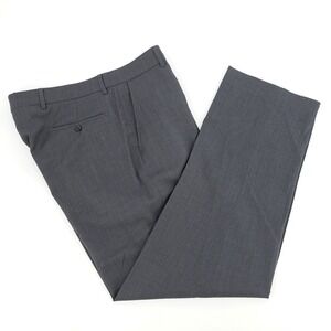 Ballin Classic Mens Wool Dress Pants 36x32 Charcoal Gray Flat Front Comfort EZE